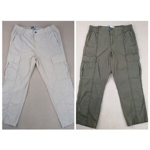 2 Old Navy Large Mens Cargo Pants 32x26 34x26 36x26 Bone And Olive Ripstop